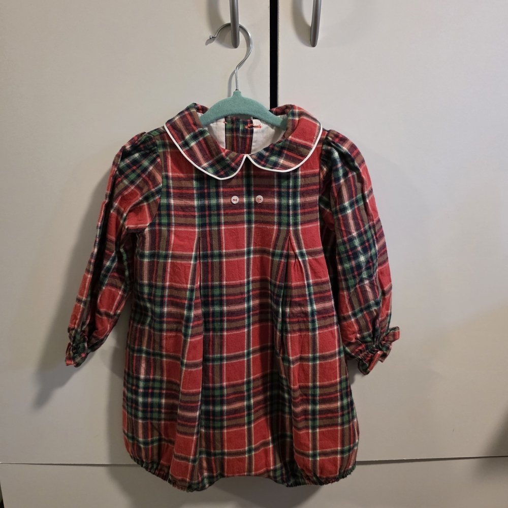 The Beaufort Bonnet Company Red Plaid Kids One Piece